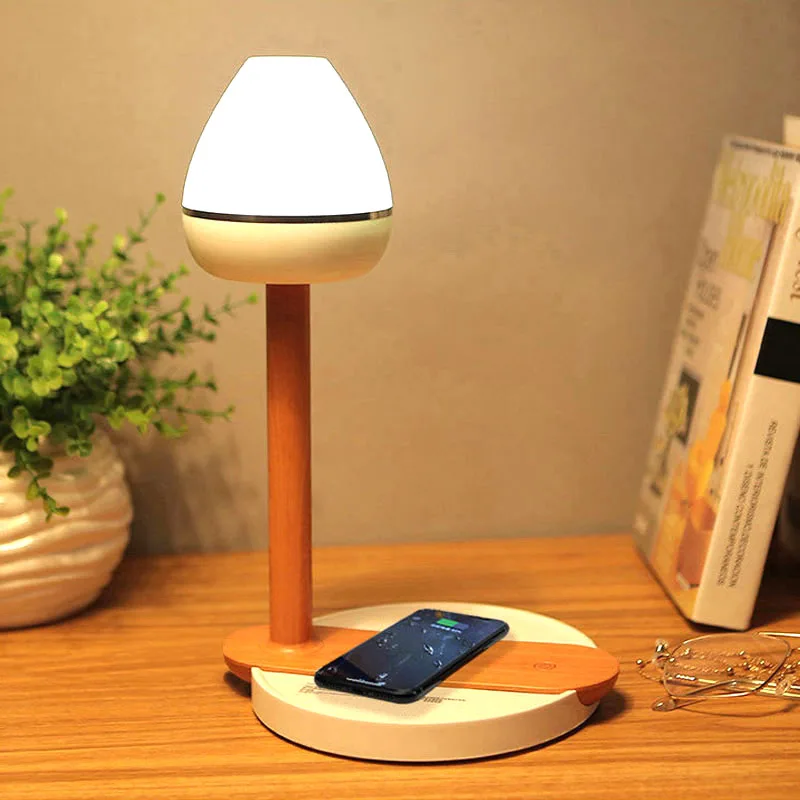  2 In 1 Table Desktop Desk Lamp LED Light Fast Wireless Charging Pad Qi Wireless Charger for Phone 8