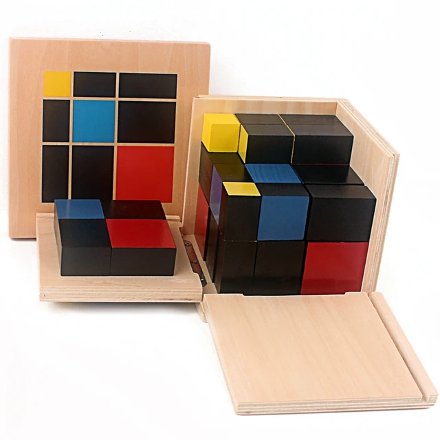 Montessori Arithmetic Algebraic Binomial Cube Trinomial Cube Wooden Toys Mathematics Materials for Elementary Wooden Math Toys 5