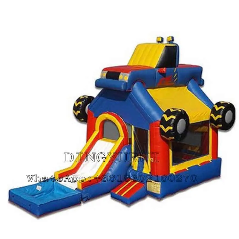 

Car Design Inflatable Bouncy Combo Children Jumping Castle with Slide Outdoor Sports Game