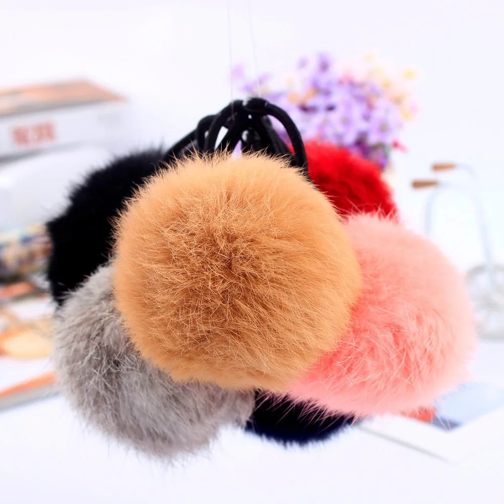 

Girls Hair Accessories Colorful Pompon Elastic Hair Bands Rings Cute Creative Faux Fur Ball Hair Rope Lovely Rubber Scrunchies