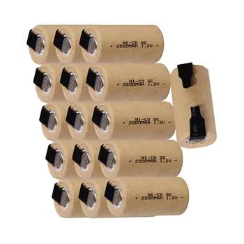 

16 pcs SC battery 1.2V SUBC batteries rechargeable high drain 2200mah with tabs color random