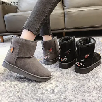

2019 new autumn and winter short boots outdoor non-slip warm flat cotton shoes