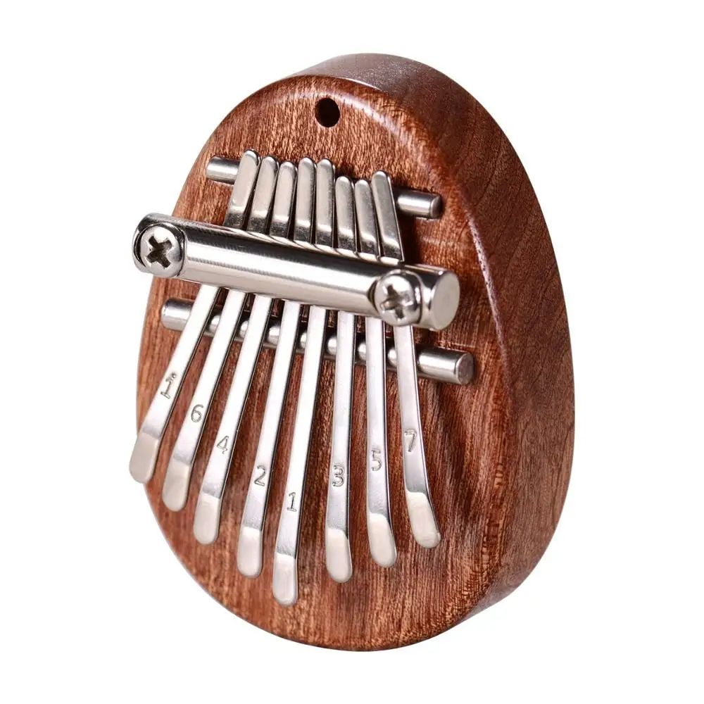 10 Pieces 8 Keys Mini Kalimba Piano Set Include Wood Mini Finger Thumb Piano with Lanyard Chain Finger Protector and Cleaning Cloth for Kids and Adults Beginners 