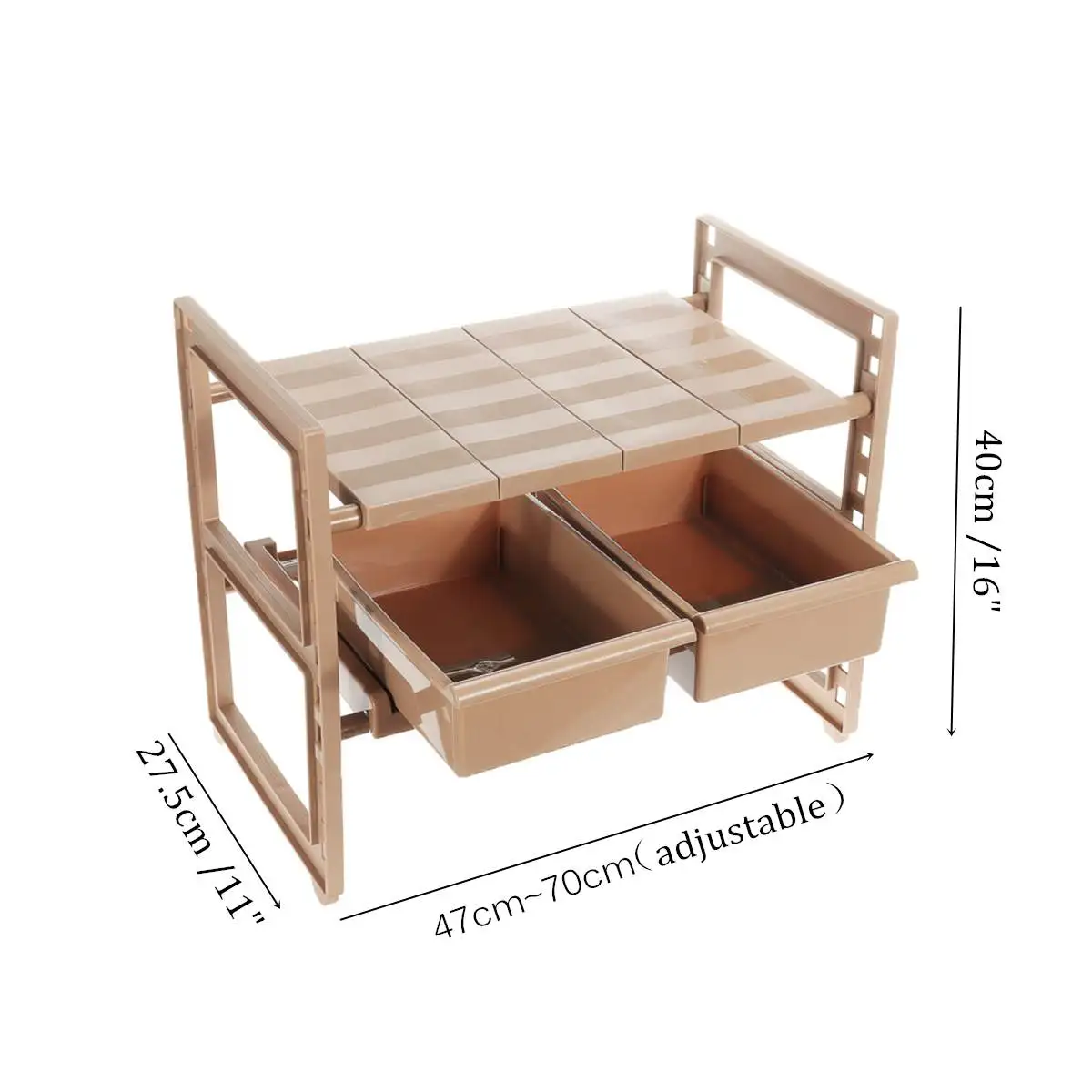 

Hot Retractable 2 Tiers Under Sink Shelf Kitchen Storage Rack Holder Organizer Stand Home Kitchen Storage Tools Drawer Drain Rac