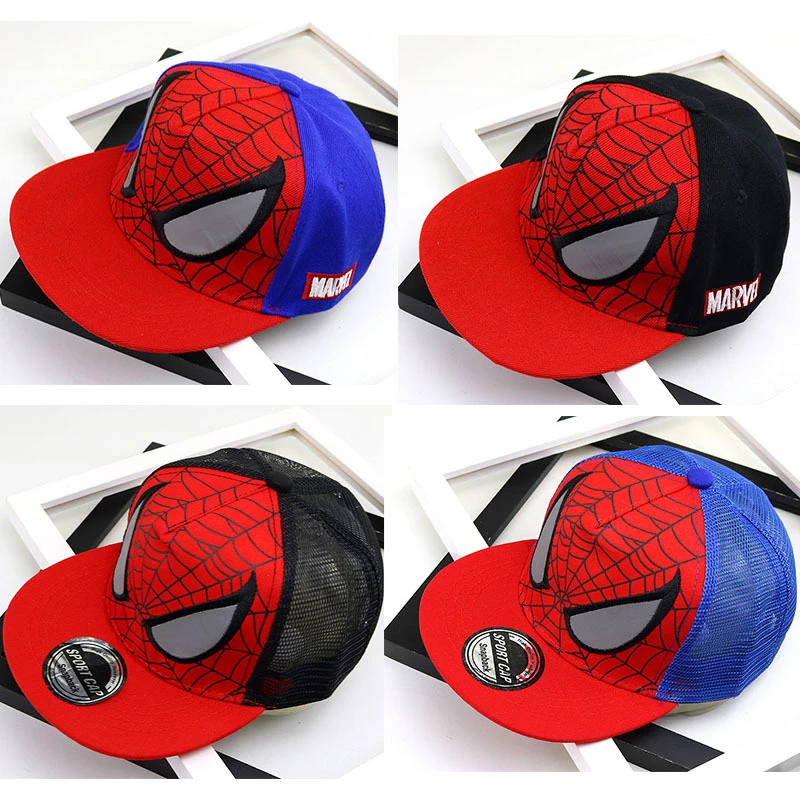 21 цвет детей ребенка бейсбольной кепки шляпы для мальчиков и девочек Человек-паук кепки мультфильм хлопок SPIDER-MAN детей хип-хоп шляпа snapback