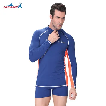 

2 Piece Men's Swimsuit Rashguard swimsuit breathable UPF+50 Long Sleeve Rash Guard Swimwear Surfing Swimming Suit Bathing Suit