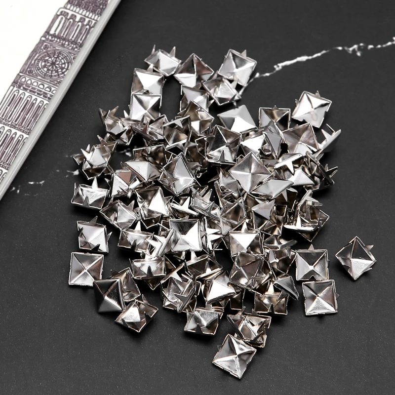 DIY Квадратные заклепки в форме пирамиды Спайк Панк ремесло Пятна Nailhead швейная одежда