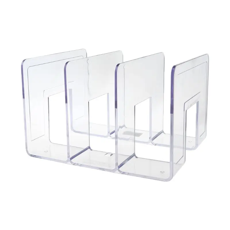 

Acrylic Transparent Multi-layer Bookend Decorative Book Shelf Home Room Office School Library Stationery Supplies Gifts