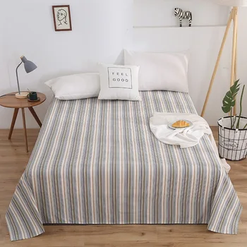 

Cotton Cotton Single Stripe Coarse Cloth Bed Sheet Thickened and Densely Woven Cotton Linen Bed Sheet bed topper Yarn Dyed
