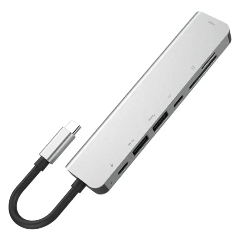 Горячая type-C концентратор портативный тонкий дизайн USB 3,1 конвертер концентратор 4K HDMI USB 2,0 PD USB C SD TF кард-ридер 7 в 1 адаптер