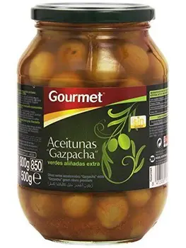 

Gourmet - Aceitunas Gazpacha - Verdes aliñadas extra - 500 g