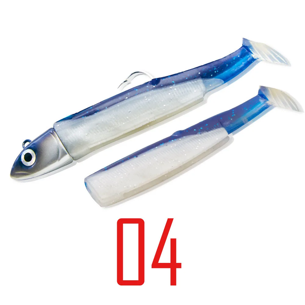 04 5/12/25g Jig Head приманки для рыбалки, мягкие, черный Минноу мягкие фальшивая Приманка Minnow сандалии на высоком каблуке с закрытой пяткой, дергающаяся Souple силиконовые приманки Щука морского окуня, приманка для бас-гитара - Цвет: 04