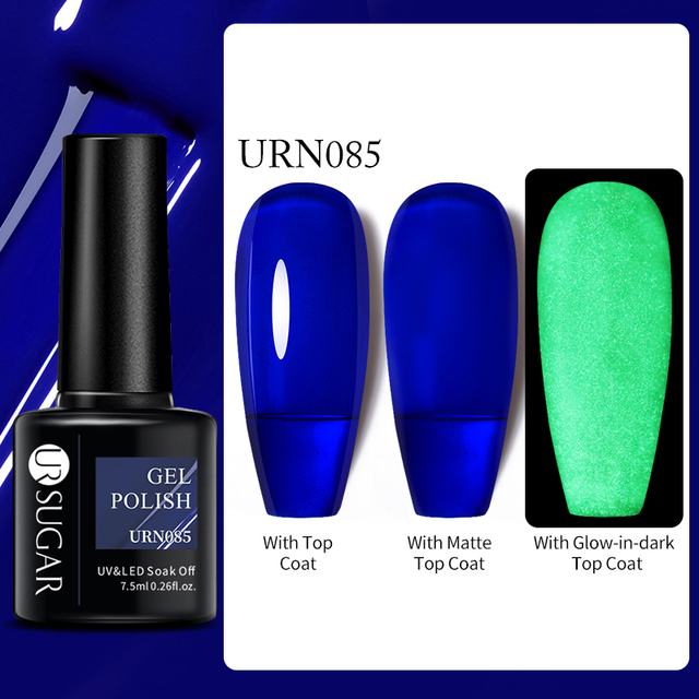 SUGAR Luminous Gel Top Coat Semi Permanent Glow In Dark Fluorescent Soak Off UV LED Color Gel Nail Varnish Nails for Manicure