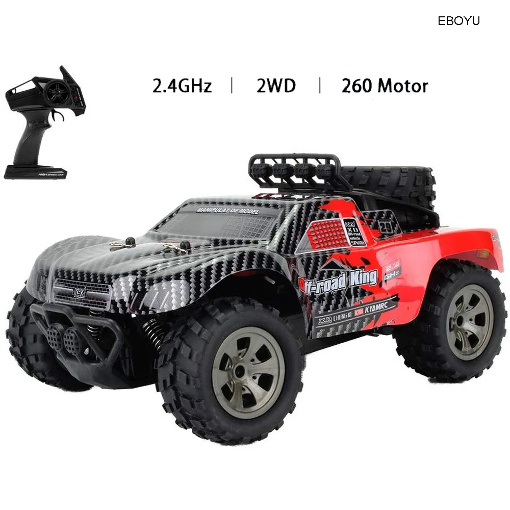 EBOYU 1885B RC автомобиль 2,4 GHz 1/18 2WD большое колесо внедорожный пульт дистанционного управления грузовик King RTR для детей начинающих - Цвет: Красный