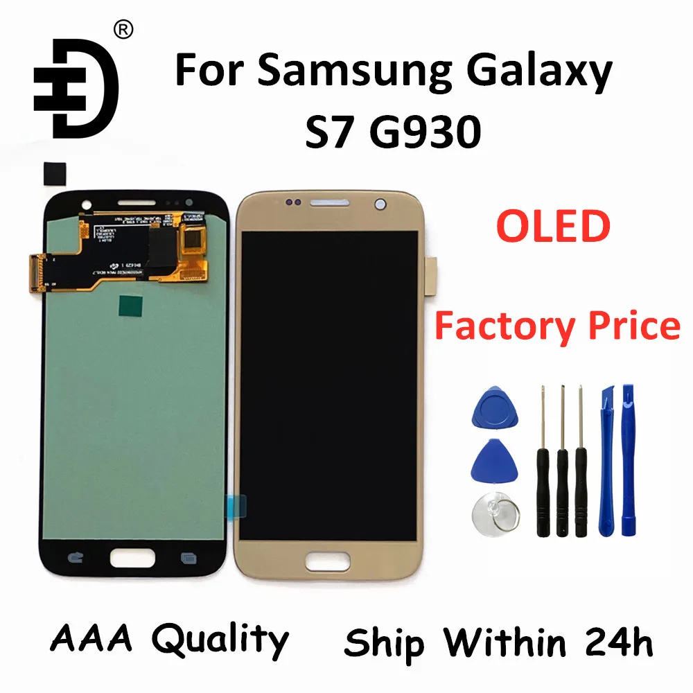 OLED ЖК дисплей для Samsung Galaxy S7 SM G930 Сенсорная панель дигитайзер сборка SAMSUNG G930F