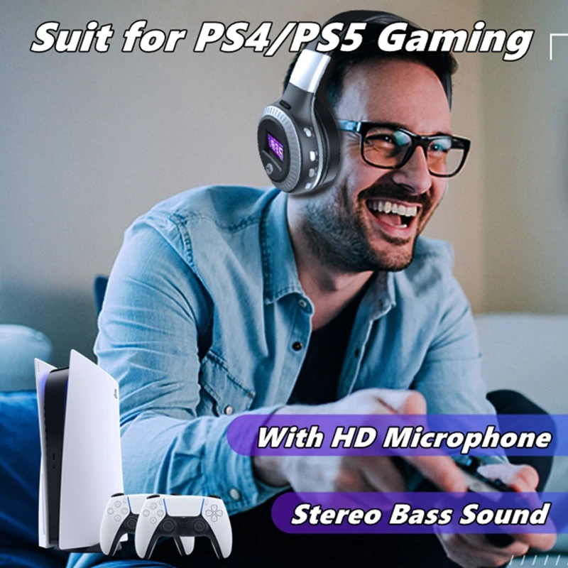 Casque Bluetooth TV casque tv sans fil pour television PS4 affichage LCD,  Écouteurs sans fil avec Microphone, casque stéréo hi-fi, suppression du  bruit, pour PC, TV, PS4, PS5, téléphone, gaming - AliExpress