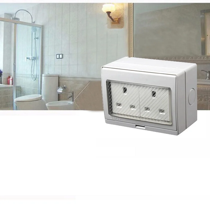 

British socket series waterproof socket Waterproof double English socket Wall switch socket