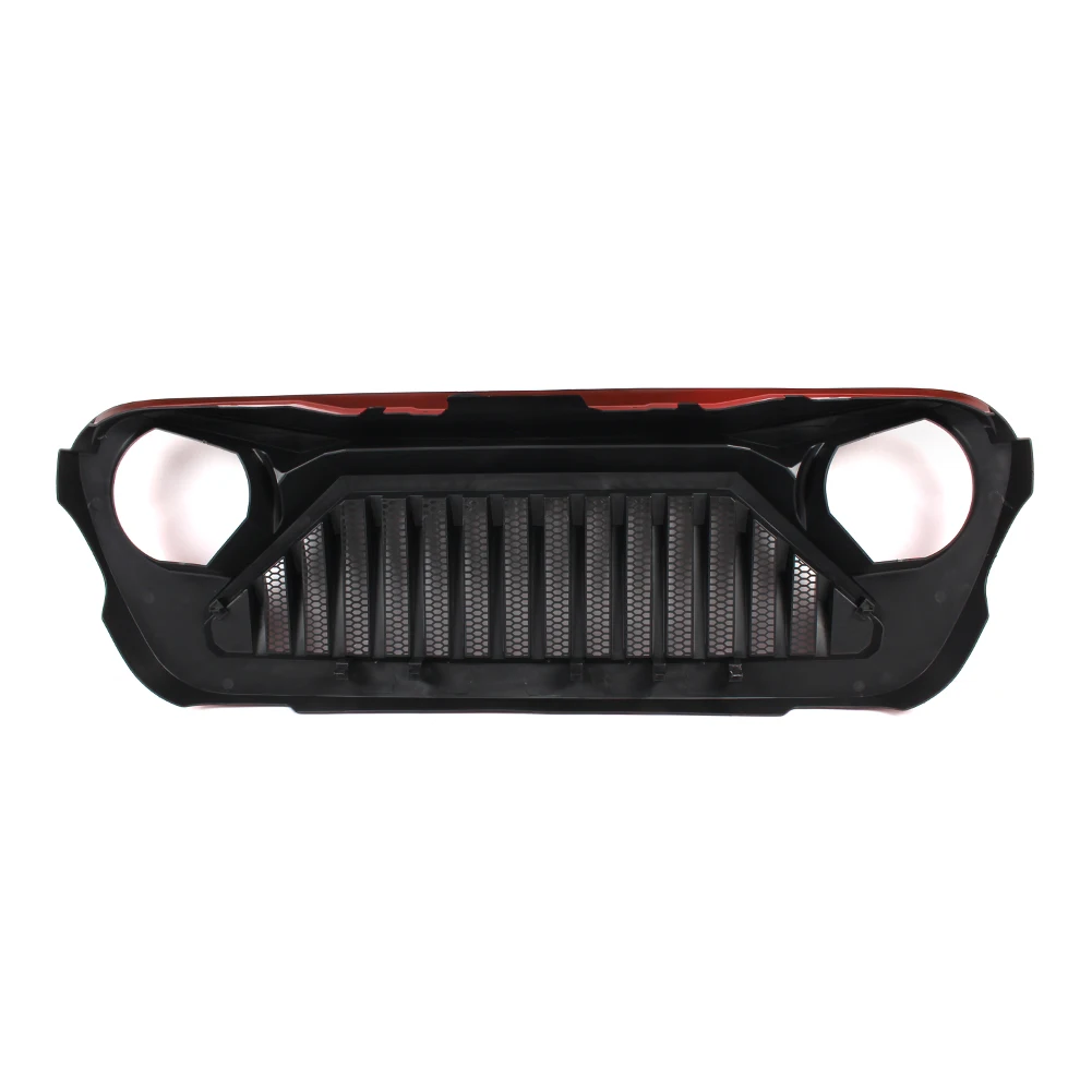 Красная решетка переднего бампера с сетчатыми вставками для Jeep Wrangler JL