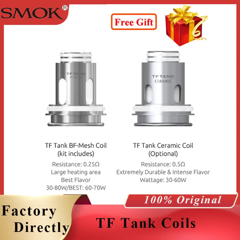 

Original Vape Core SMOK TF Tank BF-Mesh Coil 0.25ohm/c Ceramic Head for Morph 219 Vape Kit/stick 80w TF Tank