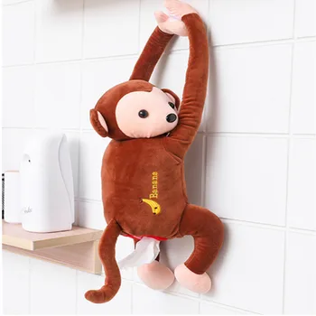 

Cartoon Tissue Box Paper Box Creative Pippi Monkey Car Hanging Paper Napkin Tissue Boxes Animal Tissue Holder