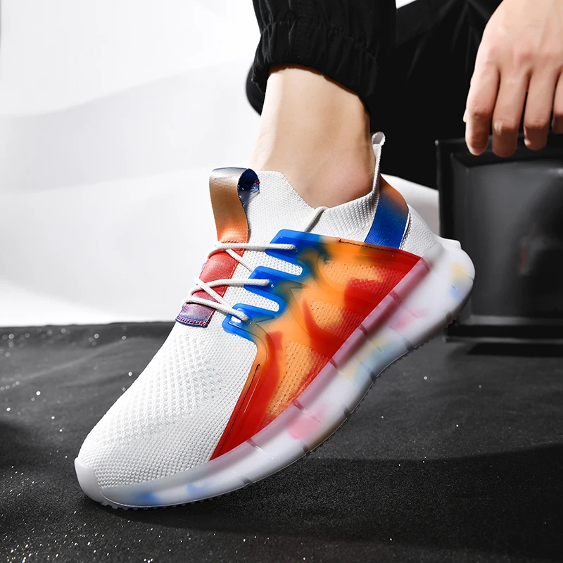 

Lightweight Men's Running Shoes Outdoor Non-slip Thick-soled Sneakers Track and Field Sports Breathable Mesh Casual Sports Shoes