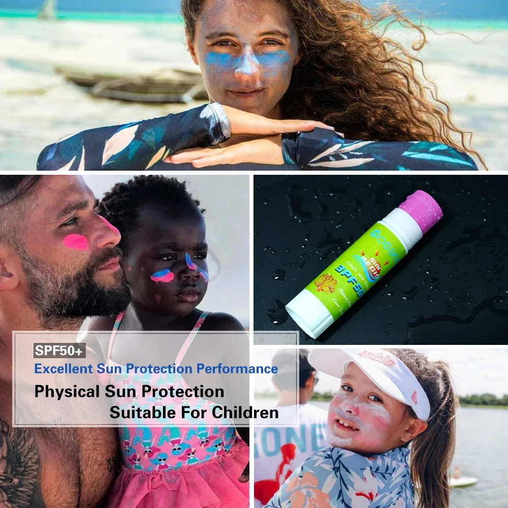 Sunscreen Cream Mud Stick Protector Pure Natural Summer Skin Protection  Environmental Protect For Surf Diving Water Sports Spf50