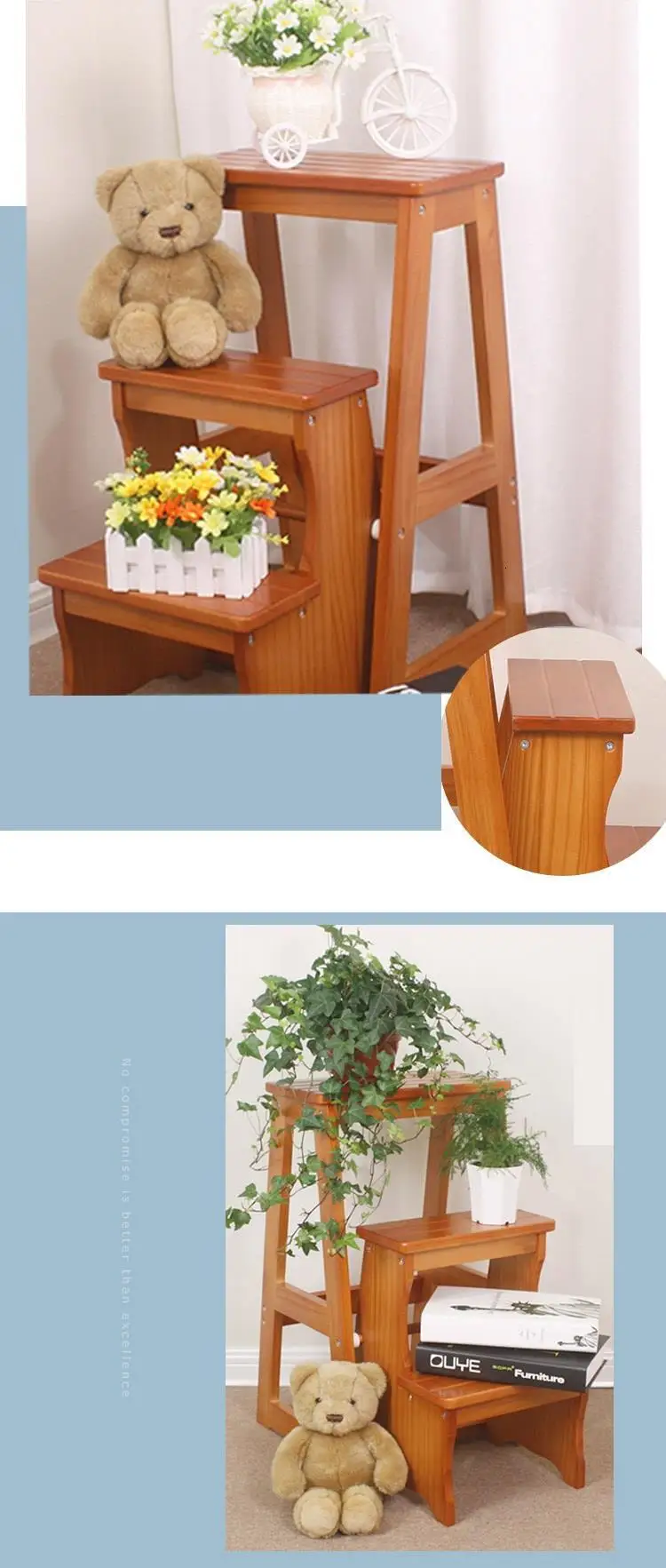 Dobravel Tangga Lipat детская ванная комната tabrete Plegable Cocina Escalera Madera стул Escabeau стремянка