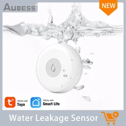 Aubess ZigBee Sensor Water Leak Flood Detector Water Tank Full Water Linkage Alarm Tuya APP Remote Monitoring