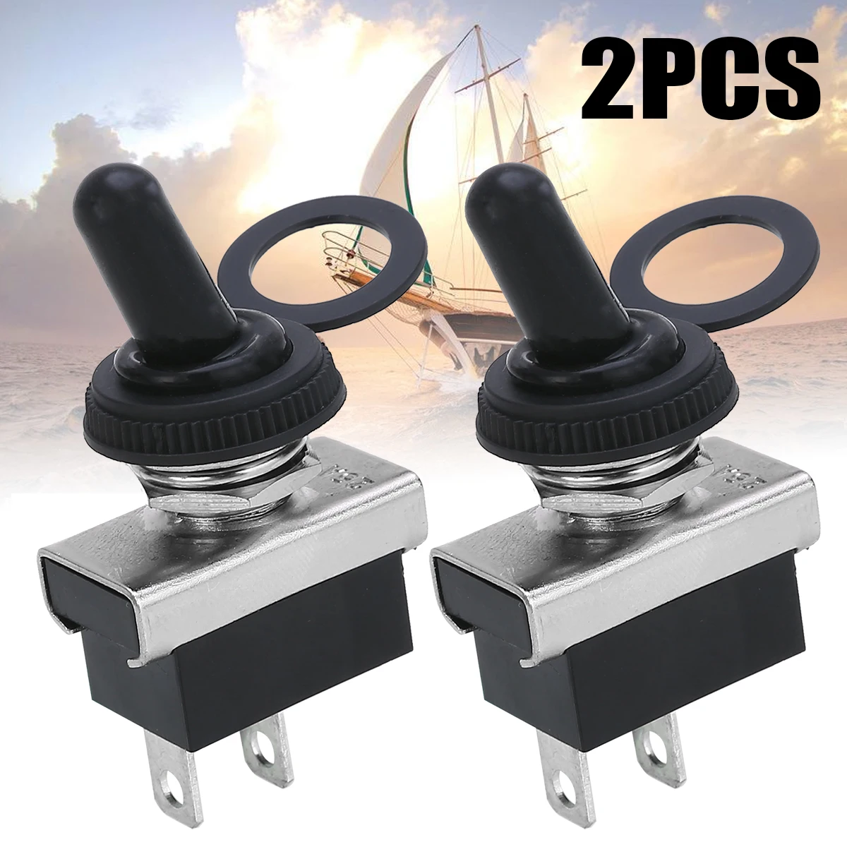 Car Boat Marine Switches 1 Pair 12V 25A ON OFF Toggle Switch Waterproof