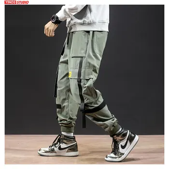 

Dropshipping Mens Japanese Patchwork Pocket Overalls Pants Autumn Men Streetwear Causal Pants Male Cargo Harem Pants 3XL