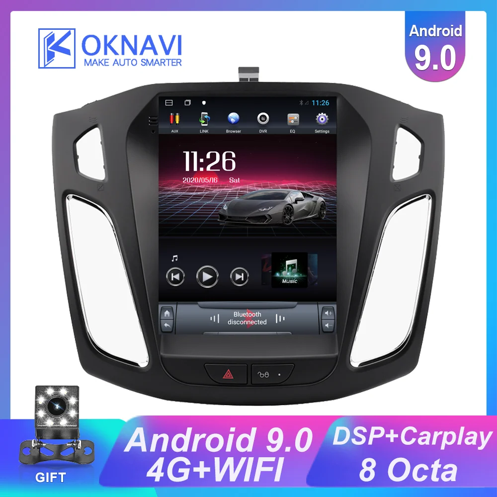 

Car Radio For Ford Focus 3 Mk 3 2012-2017 Android 9.0 Tesla Style Multimedia Video Player 9.7 Inch Carplay DSP GPS Navigation