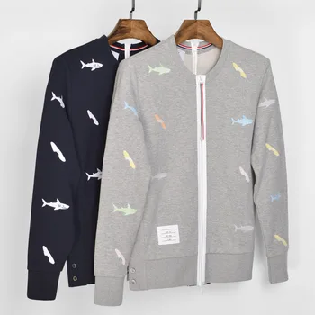 

2020 Fashion TB THOM Brand Hip Hop Clothing Zipper Stitching Personality Jacket Men Sweatshirts Hoodies Casual Sportswear Coat