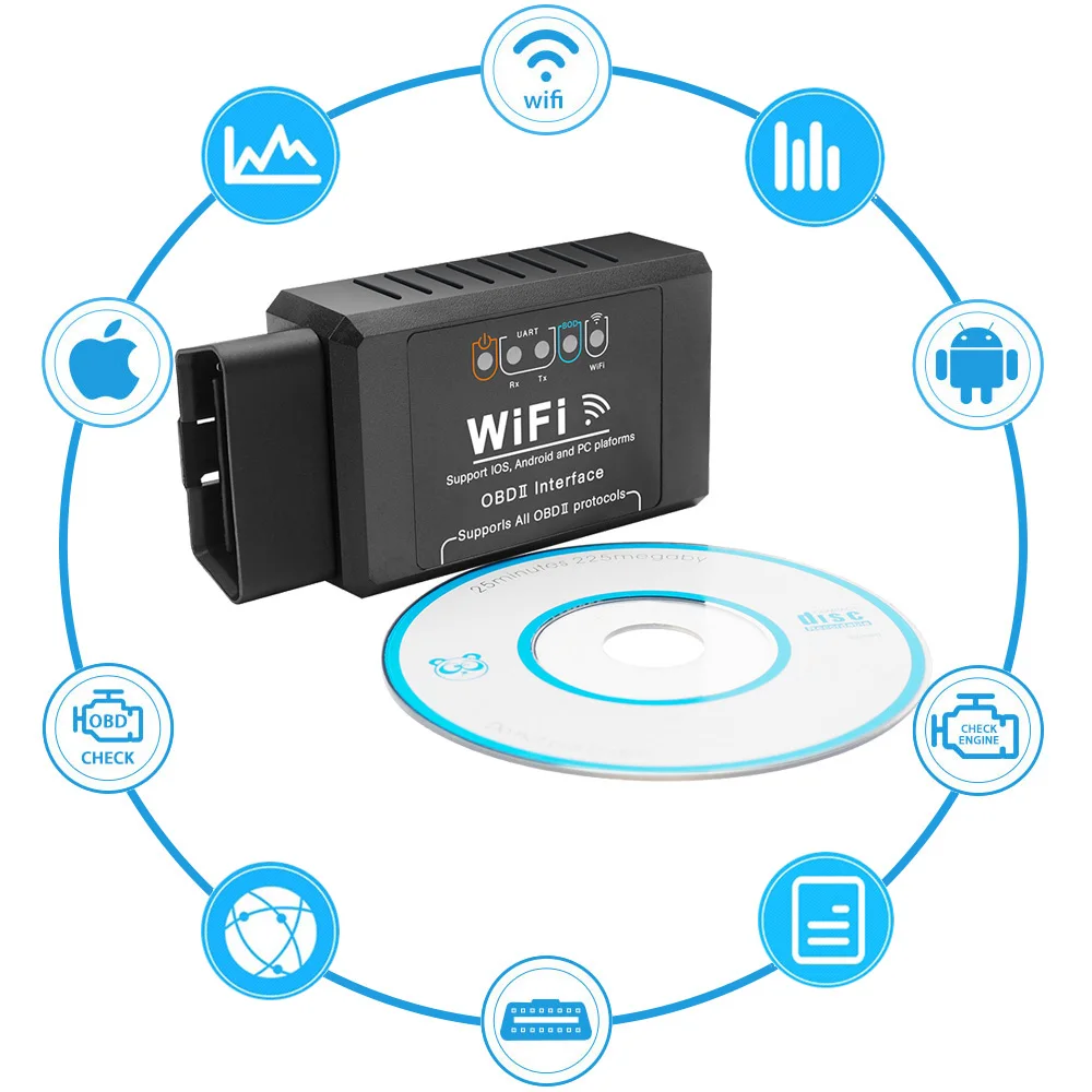 OBD2ELM327WifiV15CarScannerCodeReaderAdapterDiagnosticTools