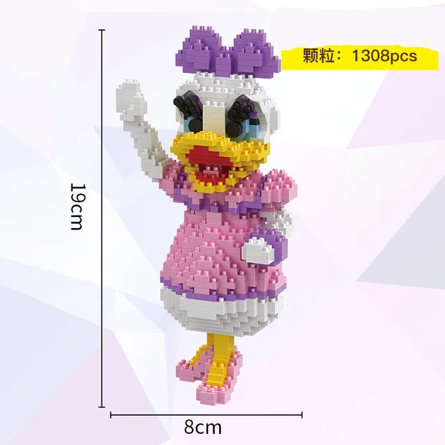 1296pcs 9054 MINI Mouse Blocks Girl Toy DIY Building Bricks Cute Cartoon Model Kids Toys Anime Juguetes Girls Gifts
