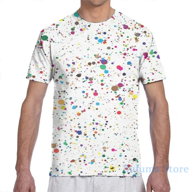 Мужская и женская футболка с принтом в виде разбрызг радуги 80-х модная для
