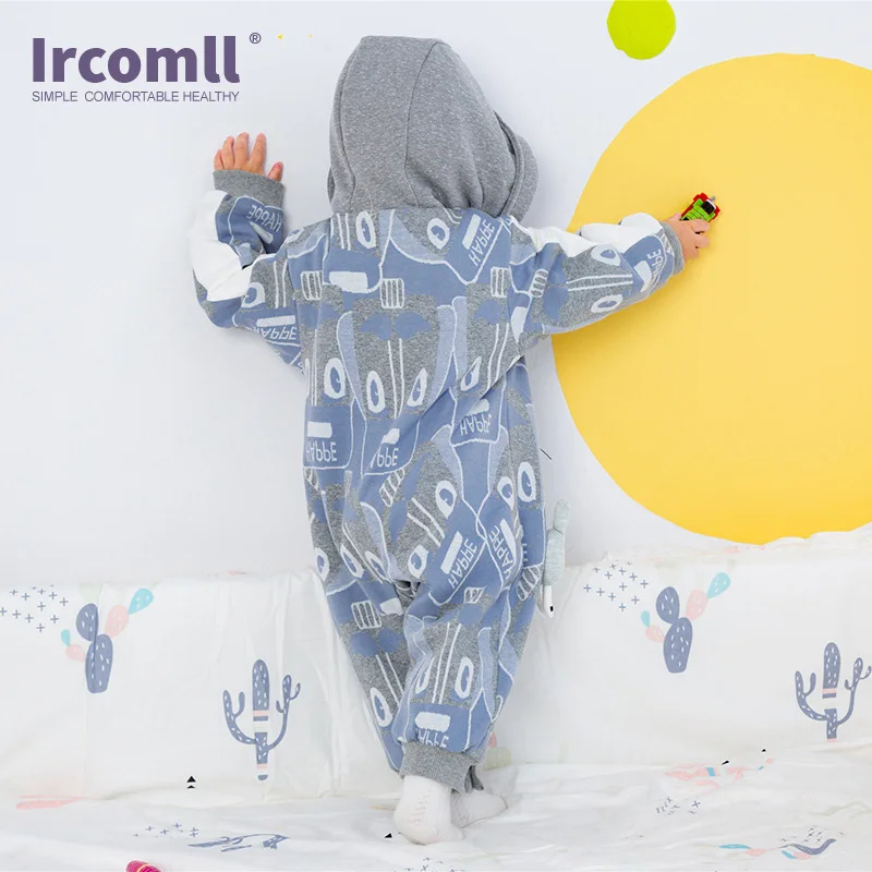 Ircomll Новорожденный ребенок комбинезоны для мальчиков и девочек с длинными рукавами, Одежда для новорожденных, осенне-весенний наряд, комбинезон для 0-24 месяцев