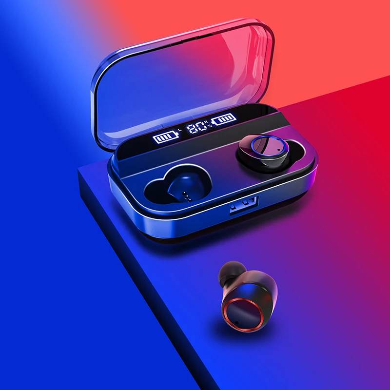 TWS 5,0 HiFi беспроводные наушники Bluetooth гарнитуры батареи светодиодный дисплей сенсорное управление наушники зарядное устройство Новинка для телефона