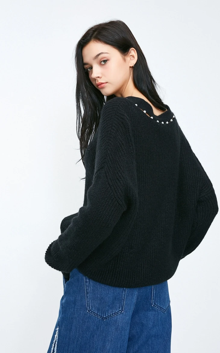 Vero Moda женский свитер из чистой шерсти с v-образным вырезом из мохера | 318313529