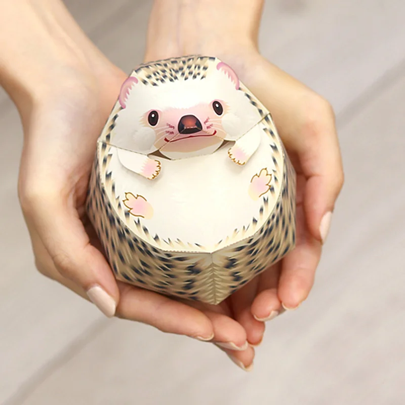 Hedgehog Folding Cutting Mini Cute 3D Paper Model Papercraft Animal Figure DIY Kids Adult Handmade Craft Toys QD-212 2
