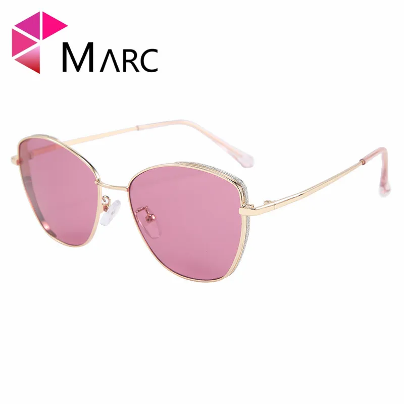 Солнцезащитные очки «Marc» Для женщин Винтаж Крупногабаритные очки Площадь оттенки металлический каркас женские солнцезащитные очки UV400 очки Ocean Линзы для очков - Цвет линз: C5