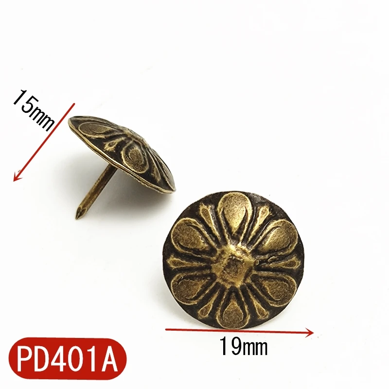 50Pcs Antique Flower Decorative Upholstery Tacks Jewelry Gift Wood Box Door  Sofa Furniture Nails Stud Pushpin Doornail Hardware - AliExpress