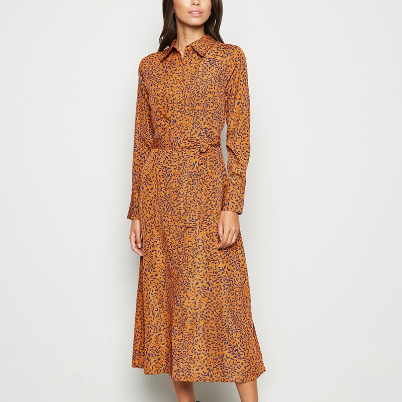 chiffon midi shirt dress