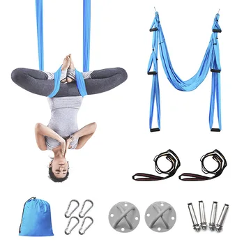 

2020 New Aerial Yoga Hammock 6 Handles Strap Home Gym Hanging Belt Swing Anti-Gravity Aerial Traction Devices Fintness Equipment