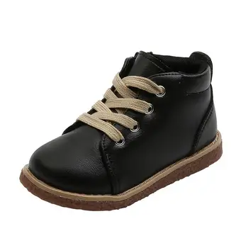 

2020 Autumn Winter Leather Child Boys Girls Sneakers Fashion White Baby Martin Boots Soft Comfortable Anti-slip Kids Snow Boots