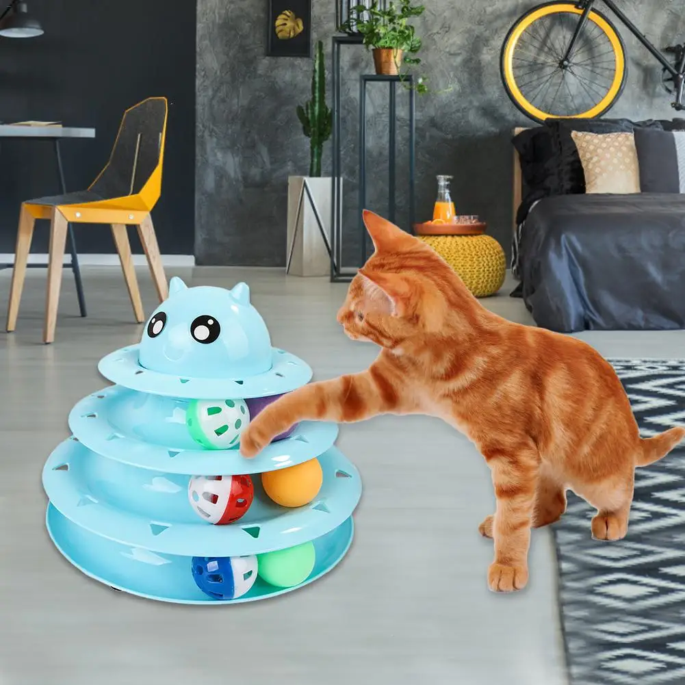 Игрушка для кошек, трехслойная Поворотная головоломка, колокольчик, игрушка, шар, развлекательная интерактивная игрушка