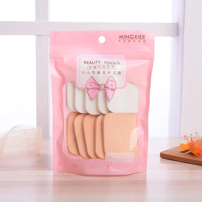 Name Xi'er Wet And Dry Dual Purpose BB Elasticity Puff 10 Pieces Isolation Beauty Puff Makeup Air Cushion a Generation of Fat