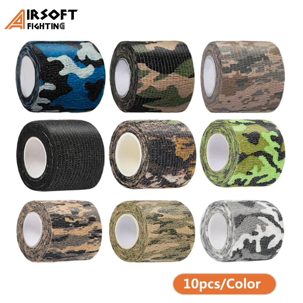 5PCS Camouflage Stretch Tape Military Bandage Tape Scope Stretch Gun Rifle Wrap 