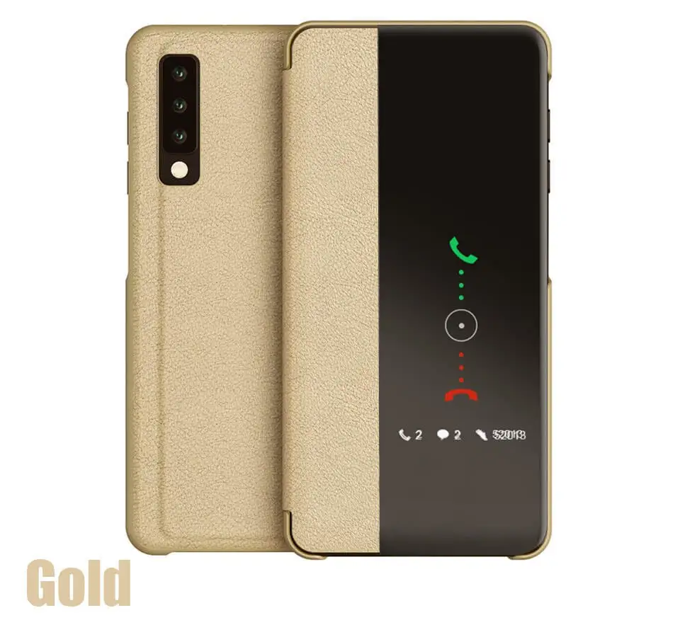 GOLD Умный кожаный чехол-книжка для samsung Galaxy A50 A40 A30 A20 A10 A 50 противоударный чехол-книжка для samsung note 10 plus pro 10+ Funda - Цвет: GOLD