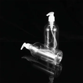 

3PCS 500ml Essential Oil Dispenser Refillable Liquid Makeup Bottles Pump Bottles (Transparent Bottle and White Pump)