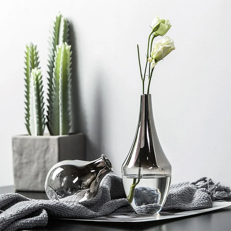 O. Roselif бренд скандинавские цветочные стеклянные вазы креативные серебряные градиентные сушеные вставки настольные украшения для террариума украшения держатель для растений